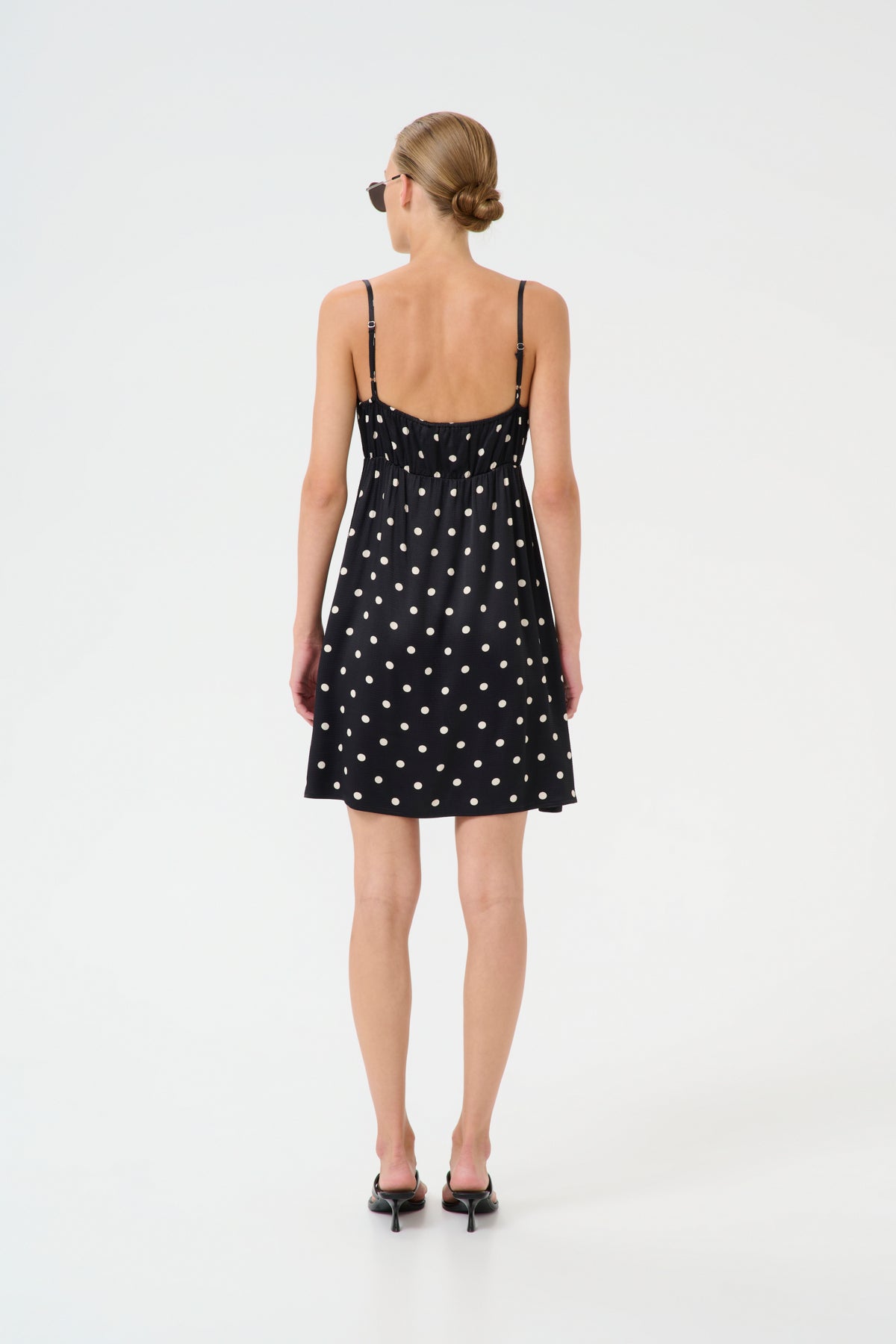 GZdotta P kort klänning Black with egret dot - 10910292