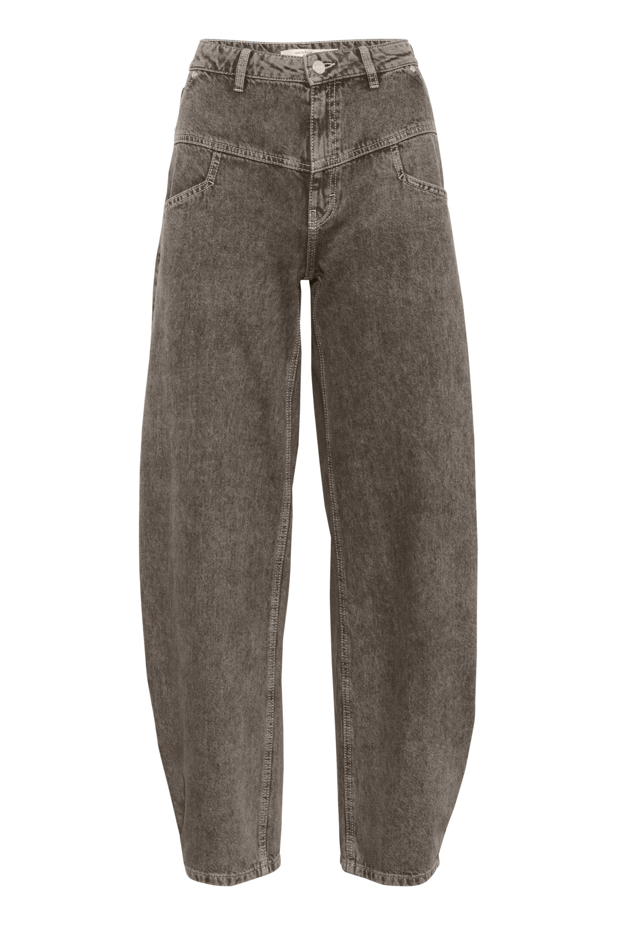 GZjosie HW barrel jeans Greige denimtvätt