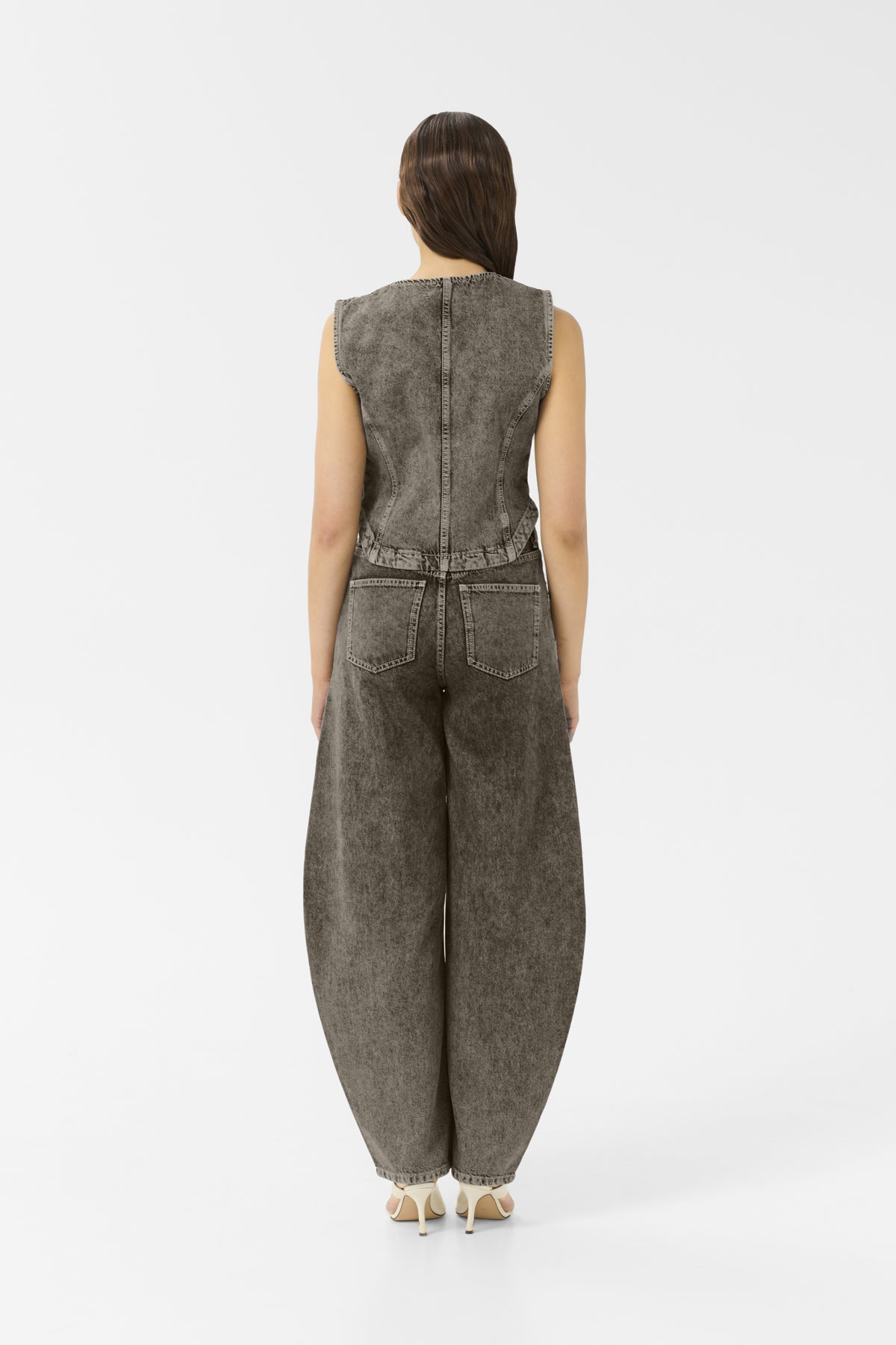 GZjosie HW barrel jeans Greige denimtvätt