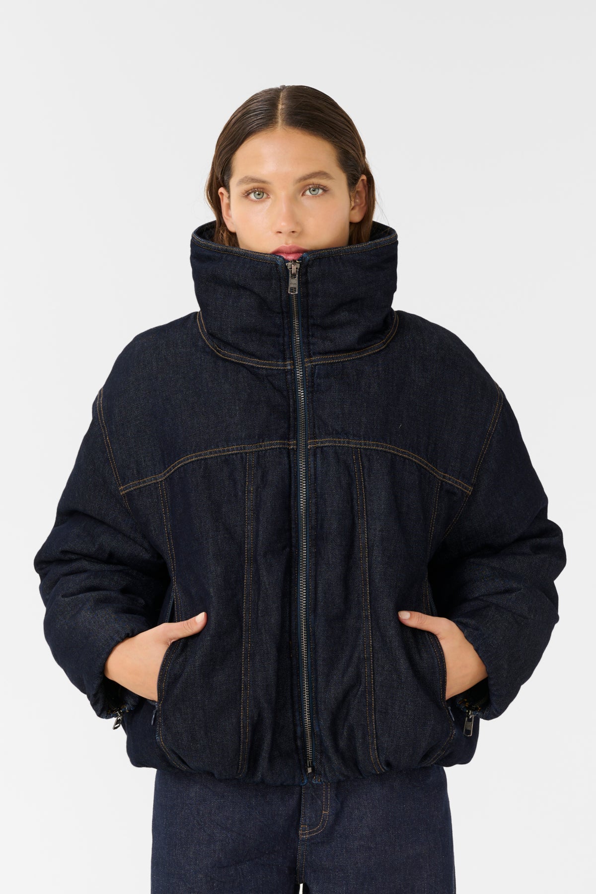 GZrinova puffer Mörkblå Otvättad - 10910331