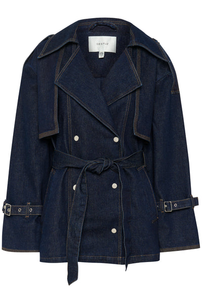 GZsummer trenchcoat otvättad denim - 10910393 Thumbnail