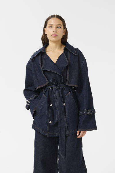 GZsummer trenchcoat otvättad denim - 10910393 Thumbnail
