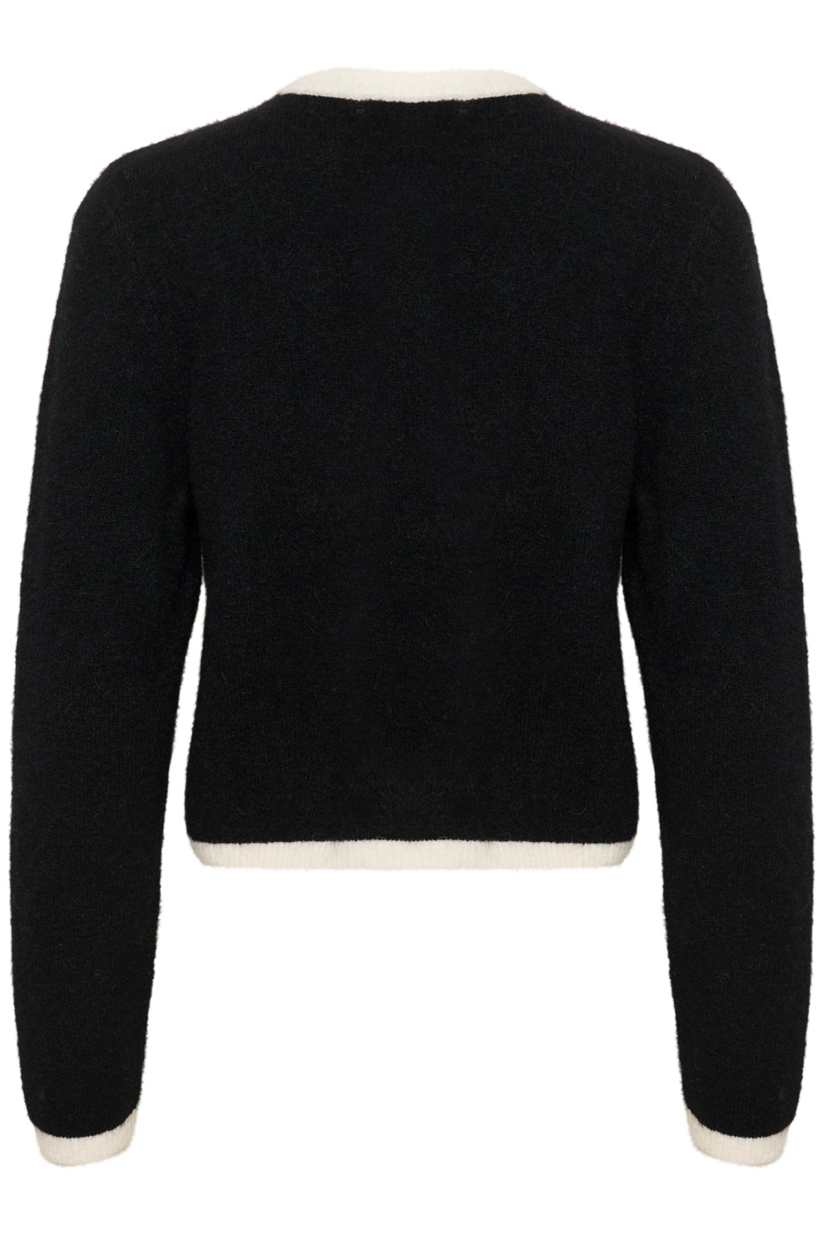 GZalpha ls contrast cardigan Black/Ivory comb - 10910459