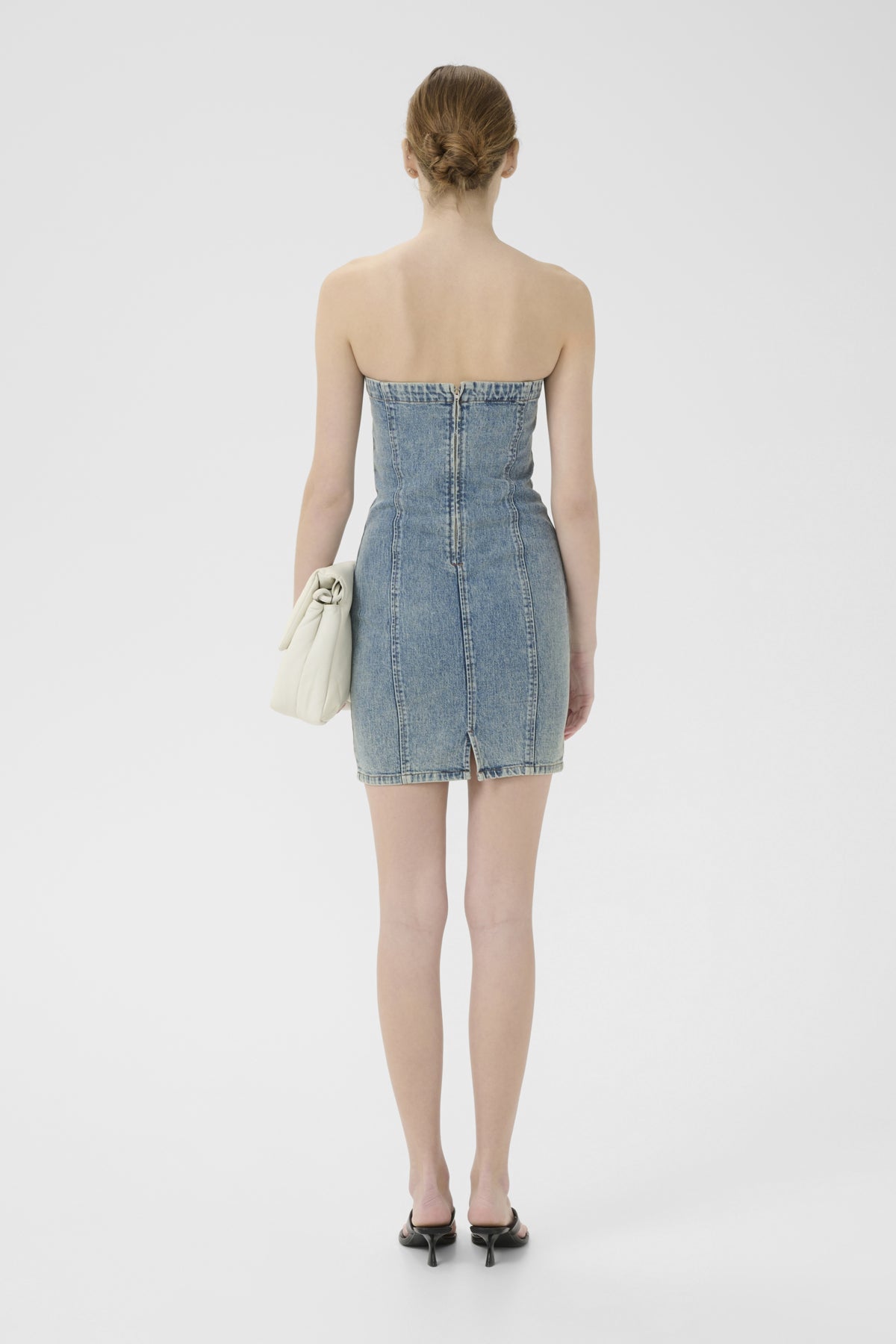 GZnielle kort klänning Mid blue washed - 10910470