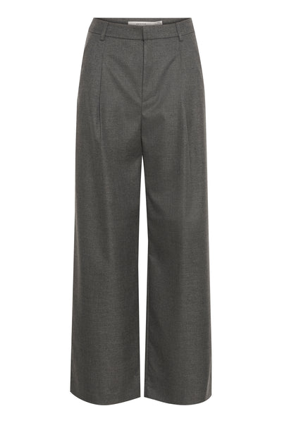 GZpaula melange MW wide pants Mörkgråmelerad - 10910494 Thumbnail