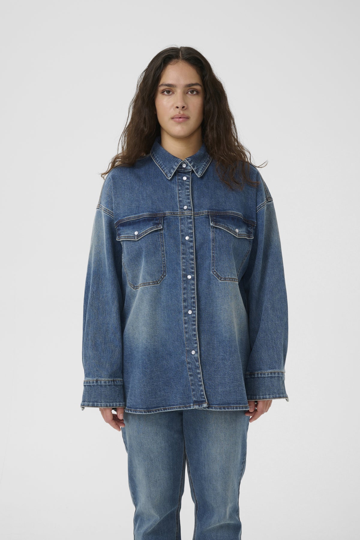 GZviva OZ skjorta Vintage blue denim - 10910575