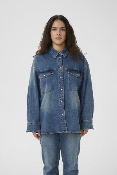 GZviva OZ skjorta Vintage blue denim - 10910575 Thumbnail