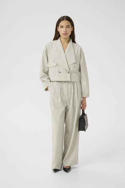 GZwiana MW byxor offwhite melange - 10910634 Thumbnail