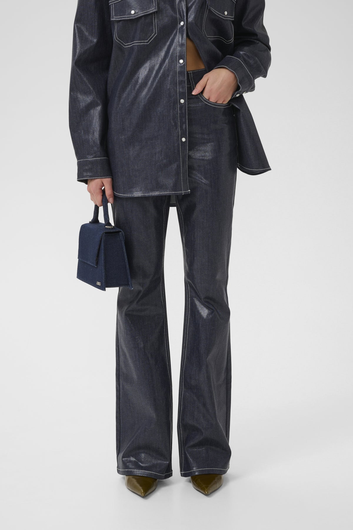 GZpiper HW utsvängda jeans Rinse wash denim - 108305 - 10910740