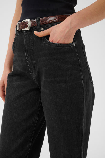 GZjade HW straight jeans NOOS Tvättad mörk svart - 100617 - 10910808 Thumbnail