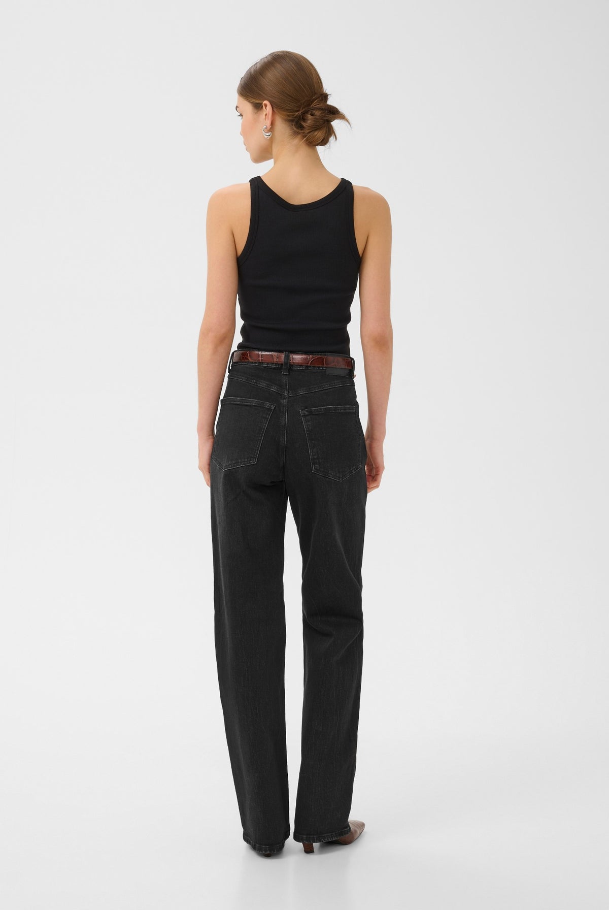 GZjade HW straight jeans NOOS Tvättad mörk svart - 100617 - 10910808