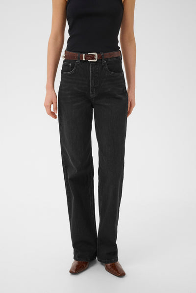 GZjade HW straight jeans NOOS Tvättad mörk svart - 100617 - 10910808 Thumbnail