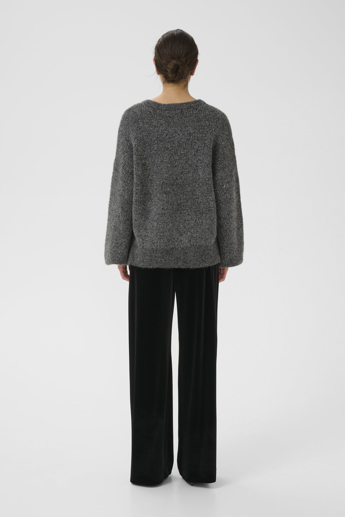 GZalpha shimmer pullover Charcoal melange med lurex - - 10910816