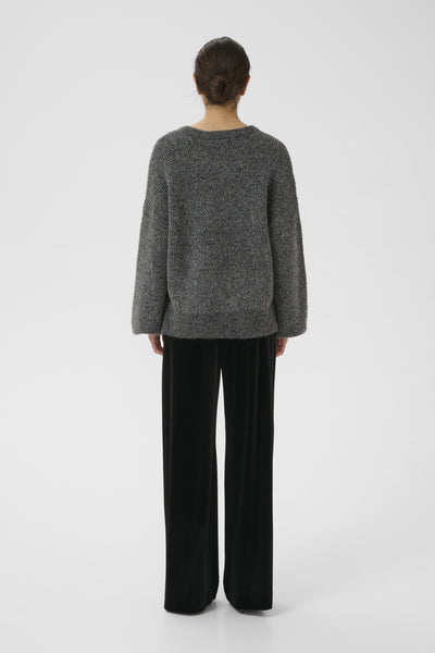 GZalpha shimmer pullover Charcoal melange med lurex - - 10910816 Thumbnail