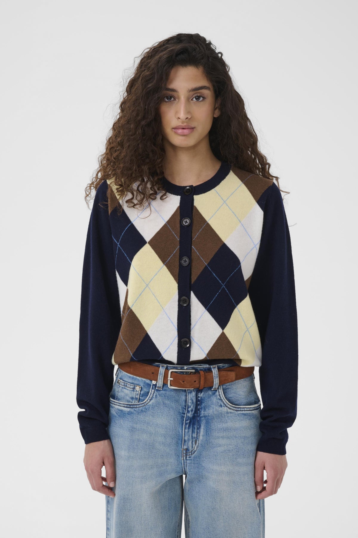 GZmanzi multi cardigan Skycaptain/Brown/Yellow Plum - - 10910840