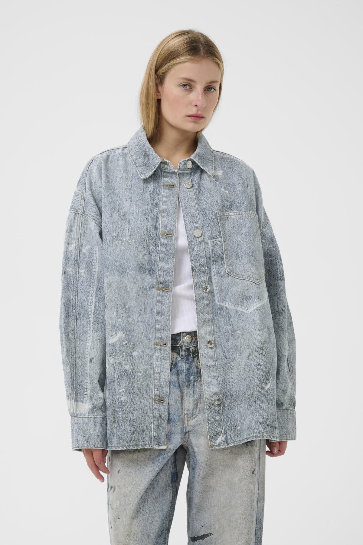 GZcornelia skjorta Printed denim blue - 108834 - 10910864