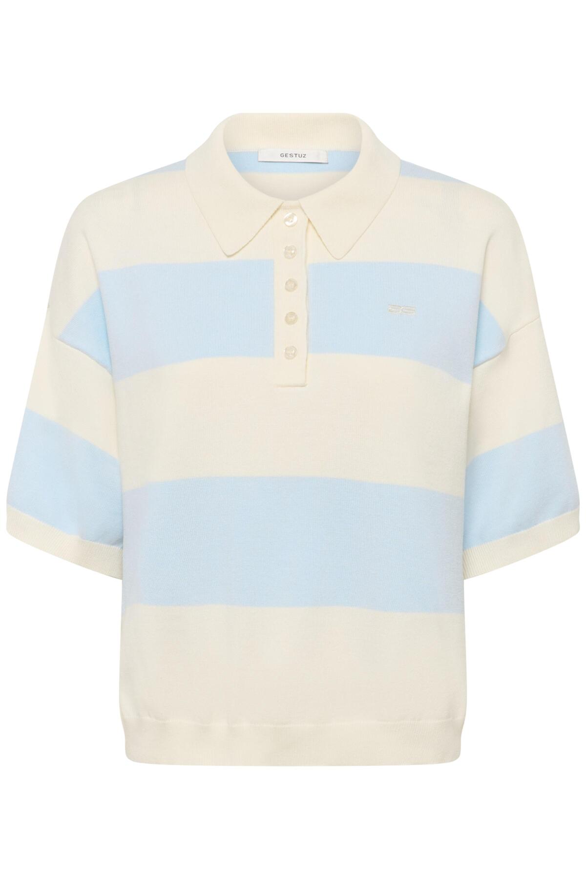 GZmaia ss polo pullover Blue Finch randig - 109362 - 10911141