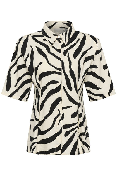 GZzeona P SS t-shirt med tryck svart vit djur - 1 - 10911161 Thumbnail