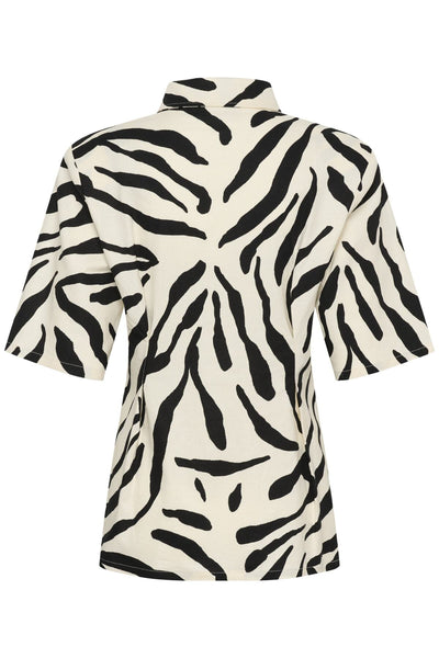 GZzeona P SS t-shirt med tryck svart vit djur - 1 - 10911161 Thumbnail