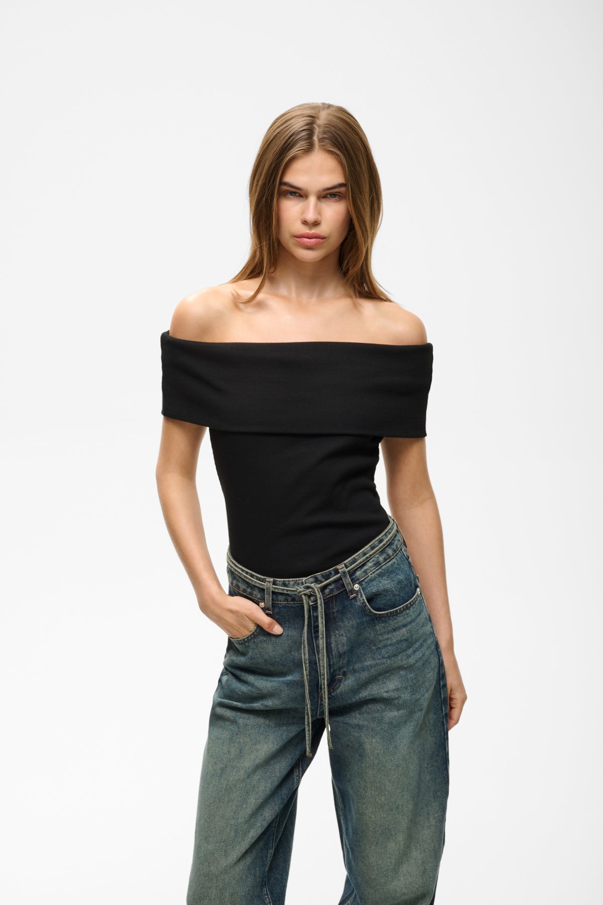 GZdrew off shoulder top Svart - 100017 - 10911418