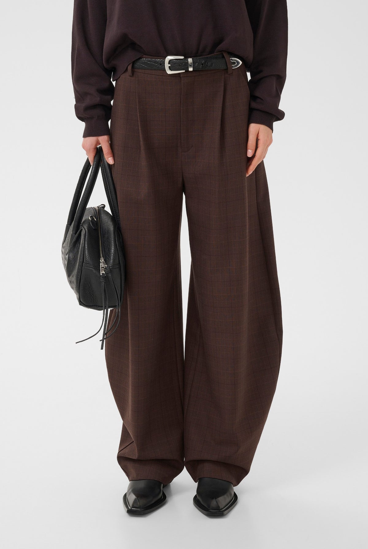 GZlavana HW pants brown check - 109903 - 10911441