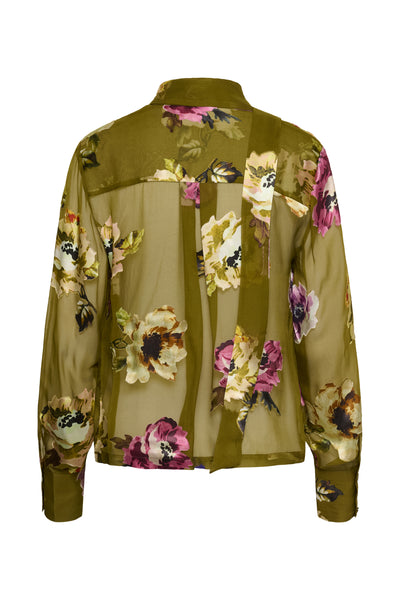 GZdarcia P-shirt Olivgrön blomma - 109853 - 10911450 Thumbnail