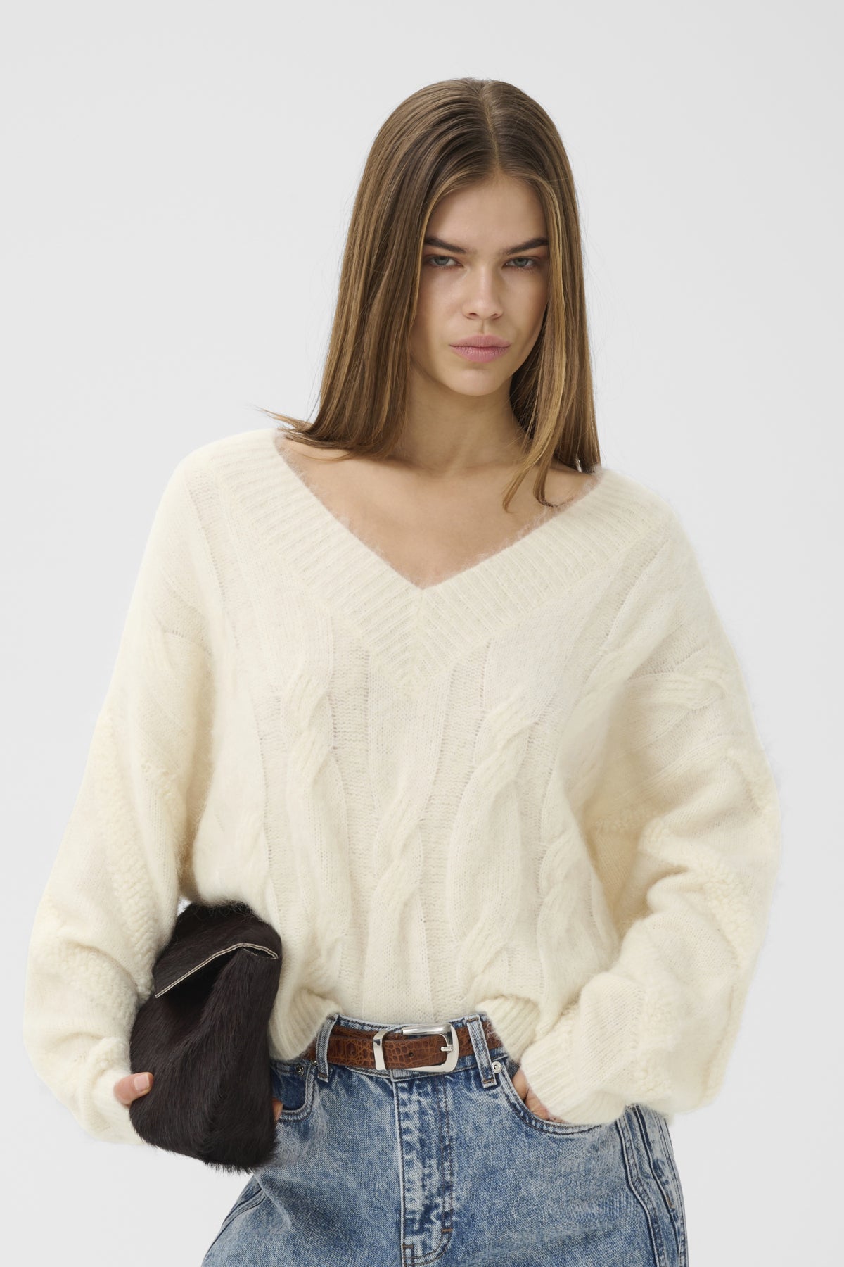 GZsida V-ringad tröja Ivory - 102336 - 10911506