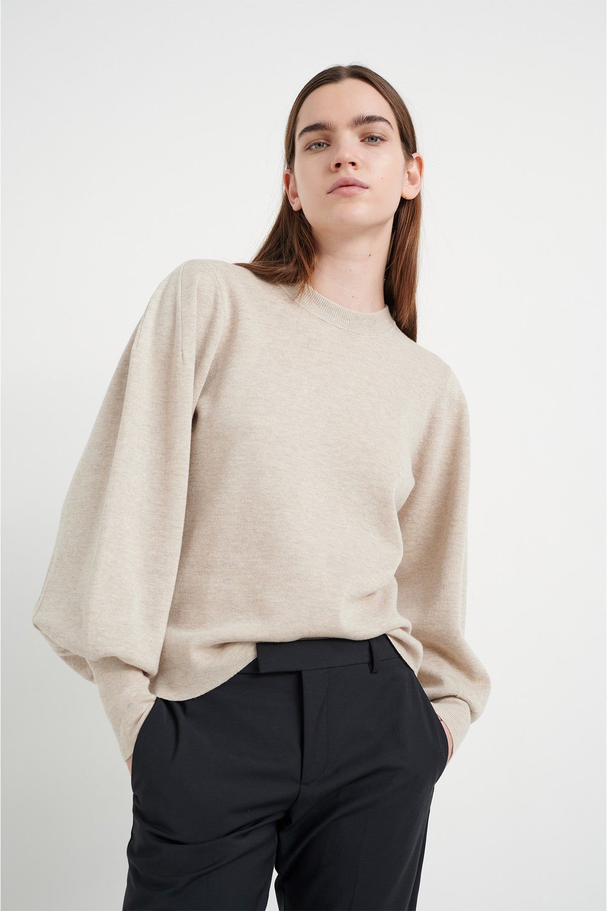 SammyIW Pullover Simply Taupe Melange - 30106080