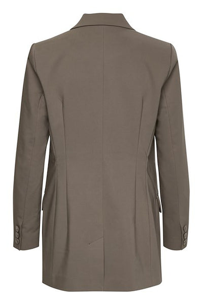 ZellaIW Lång Blazer Sandy Grey - 30106239 Thumbnail