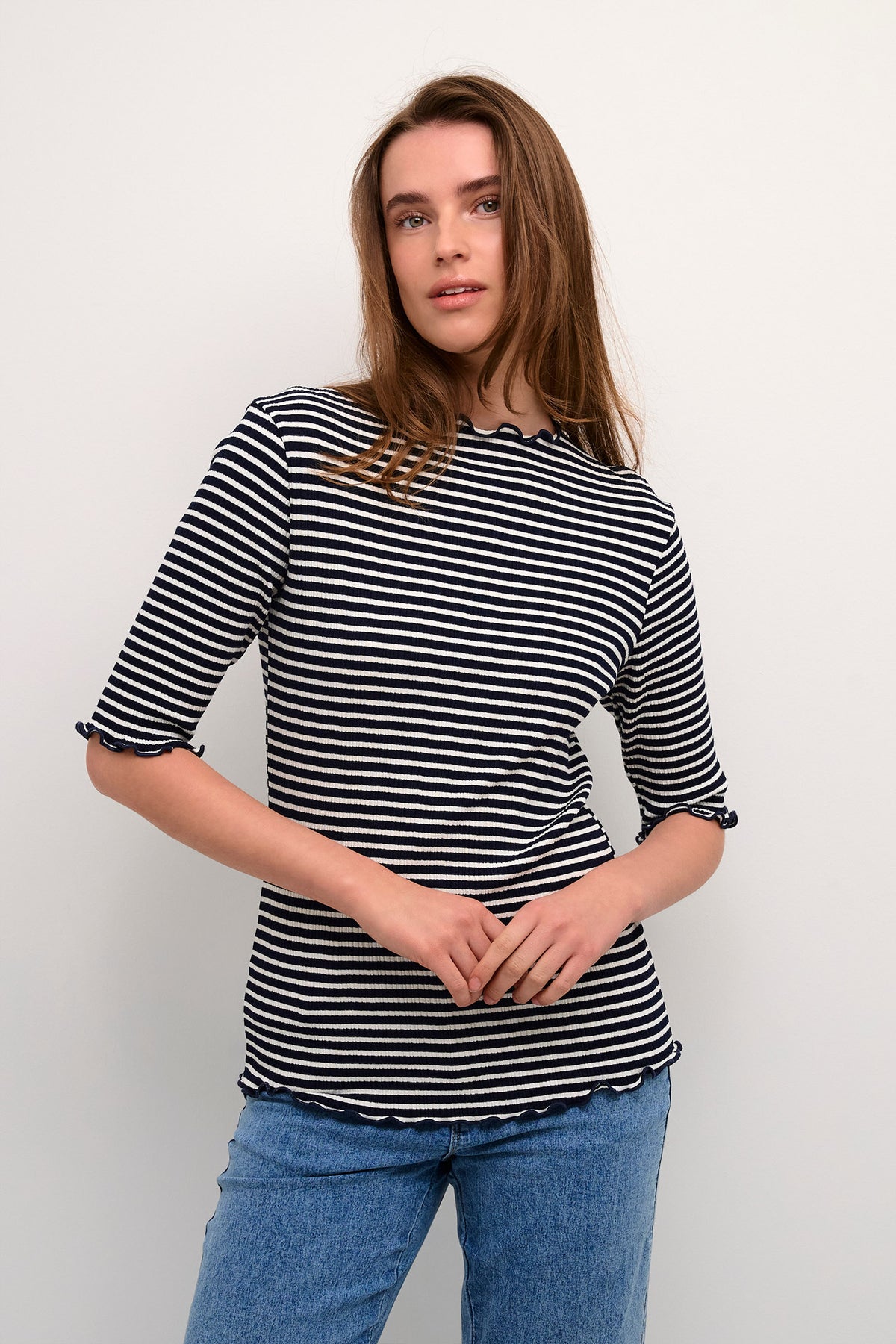 CandaceKB Stripe SS Night Sky/Egret Stripe - 10103631