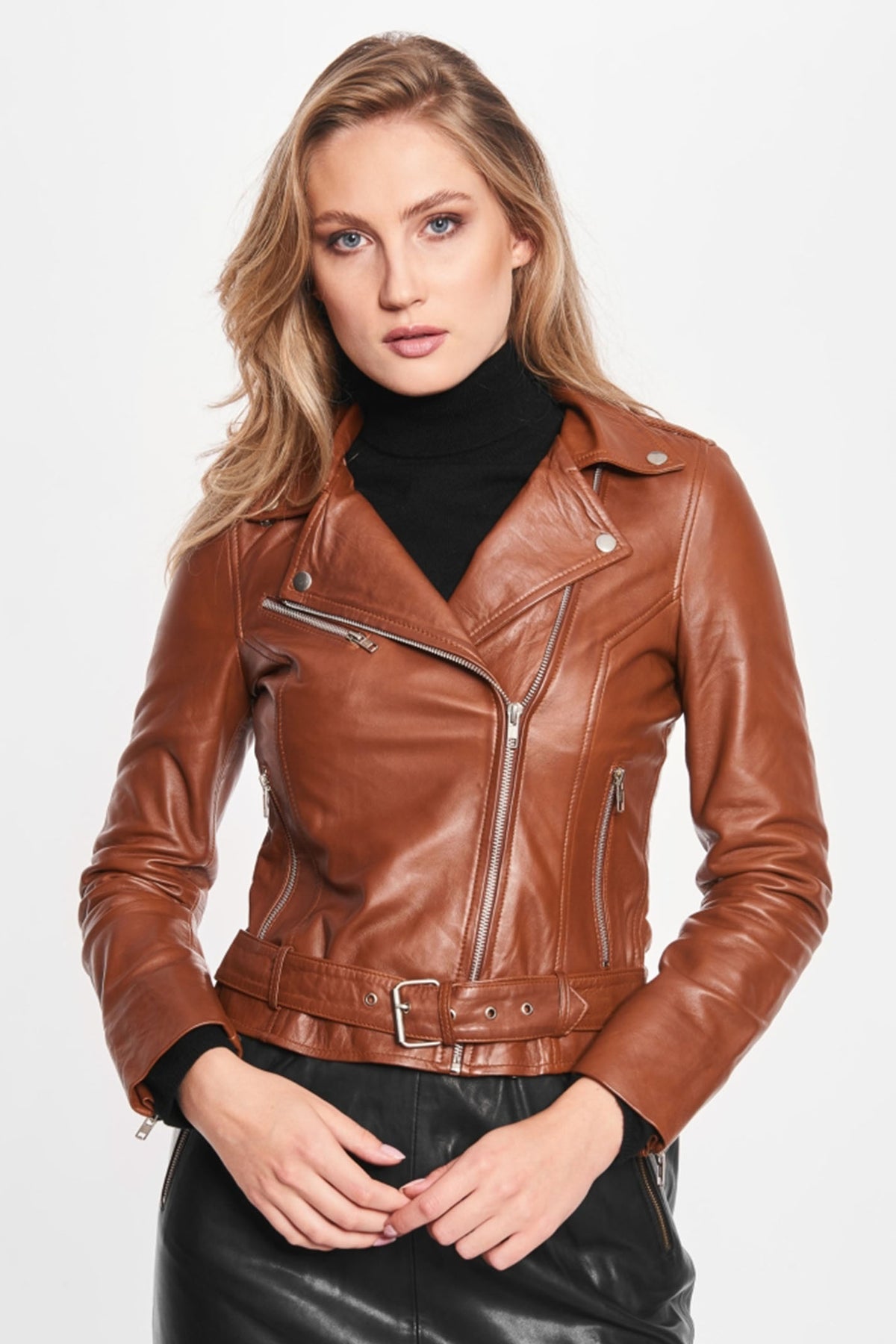 Bikerjacka MÖRK KONJAK - 10575