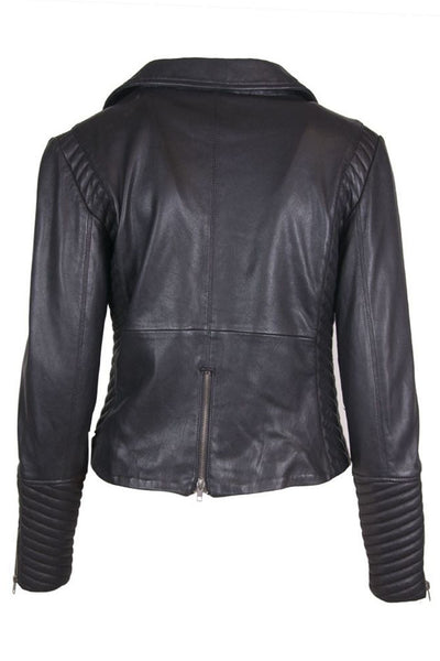 Biker med grova dragkedjor Svart - 10634H Thumbnail