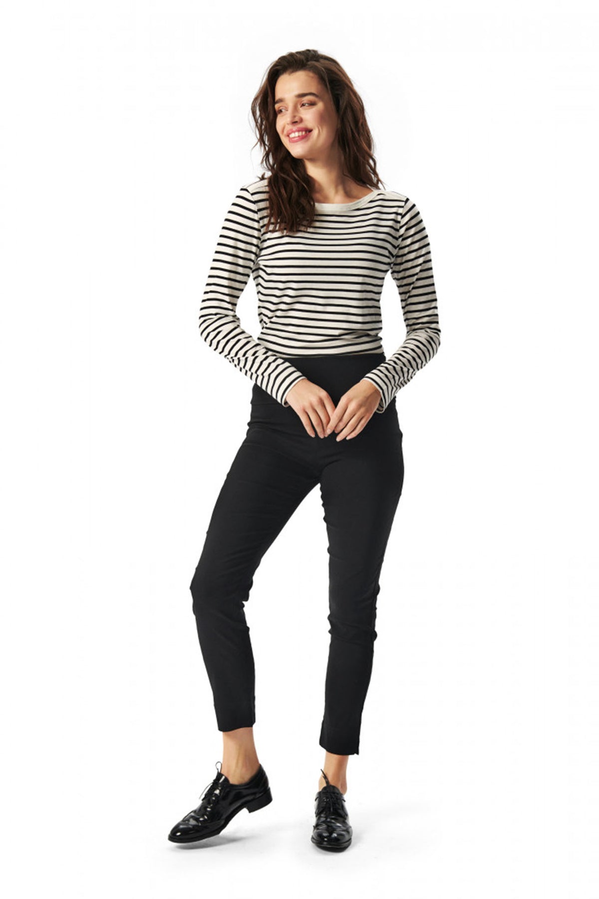 Magic stretch-byxor med slits Längd B Svart - 9-0291-0119