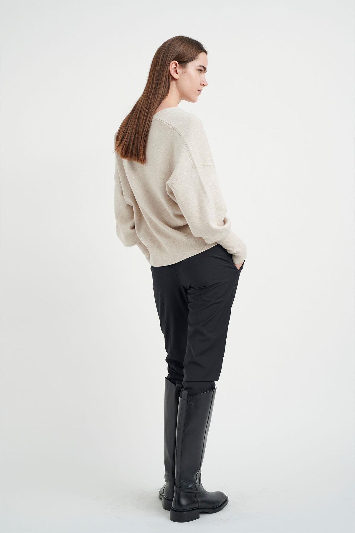 TenleyIW Ino-shape Cardigan Simply Taupe Melange - 30107825