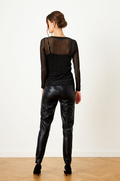 Giana mesh-blus SVART - 15408 Thumbnail
