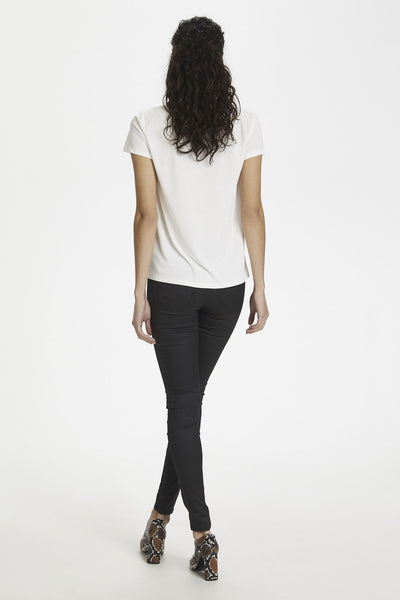 SLColumbine V-neck SS Broken White - 30404284 Thumbnail
