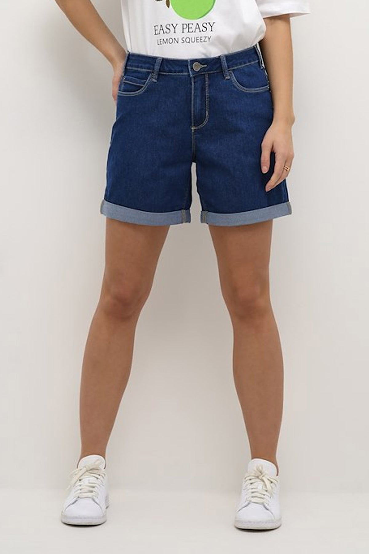 KAvicky Denim Shorts Medium Blue Washed Denim - 10505474