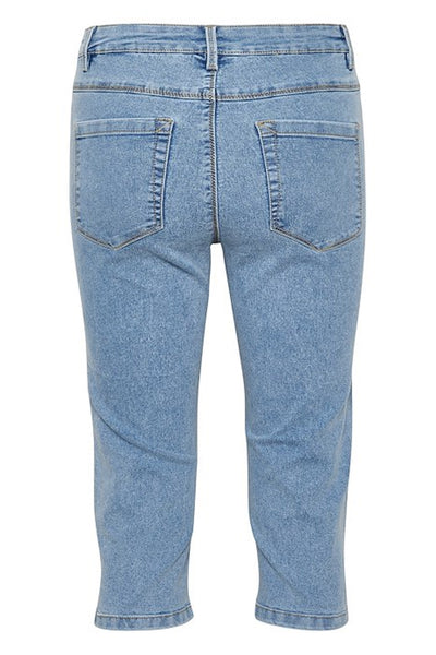 KAvicky Capri Jeans Ljusblå Tvättad Denim - 10505521 Thumbnail