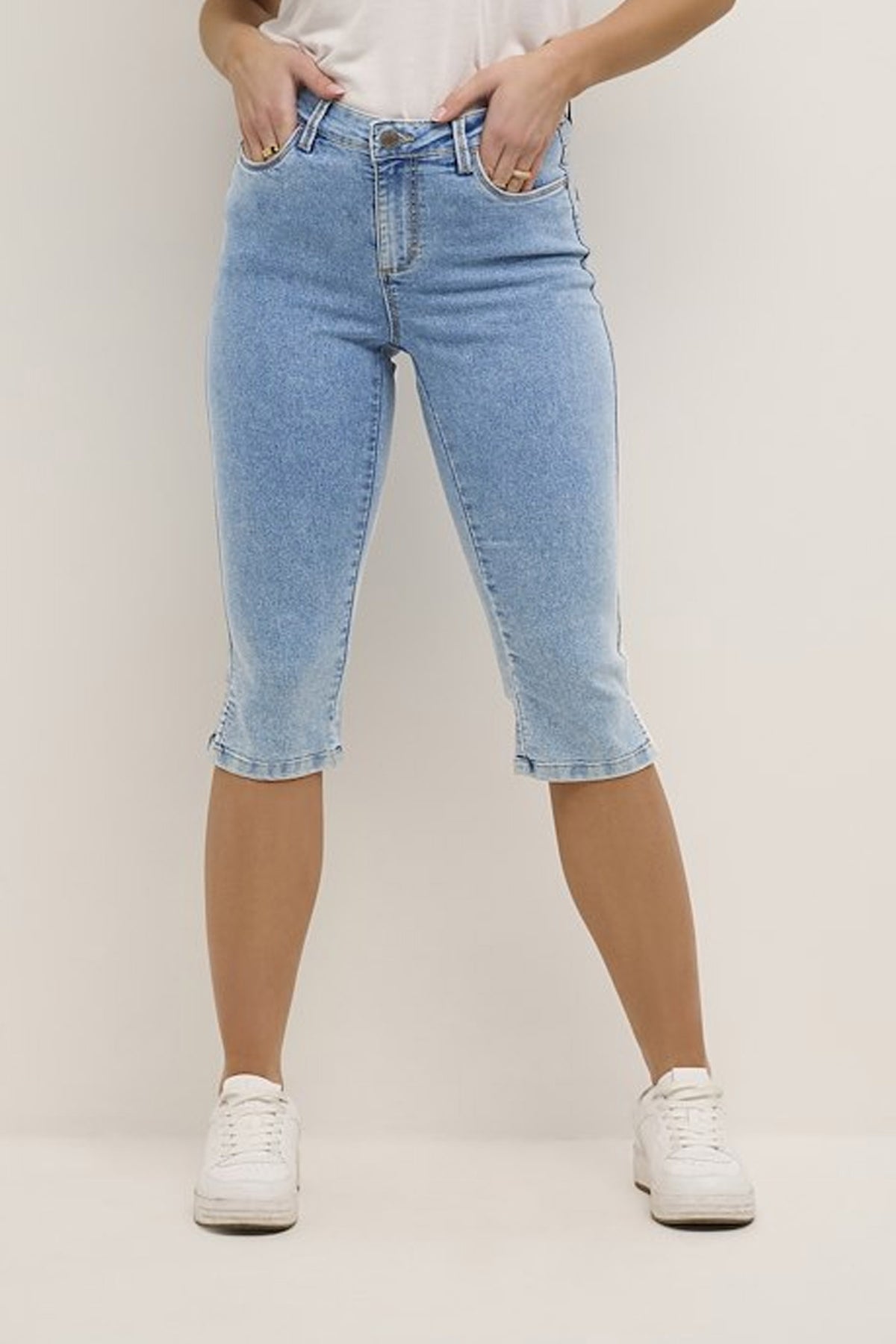 KAvicky Capri Jeans Ljusblå Tvättad Denim - 10505521
