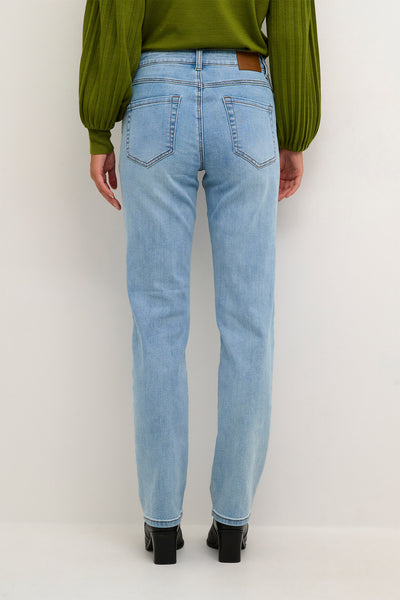 KAsinem raka jeans i ljusblå tvättad denim - 10508384 Thumbnail