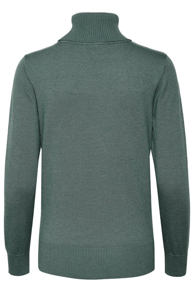 J2046, MilaSZ Rollneck Pullover Sagebrush Green Melange - 30500018 Thumbnail
