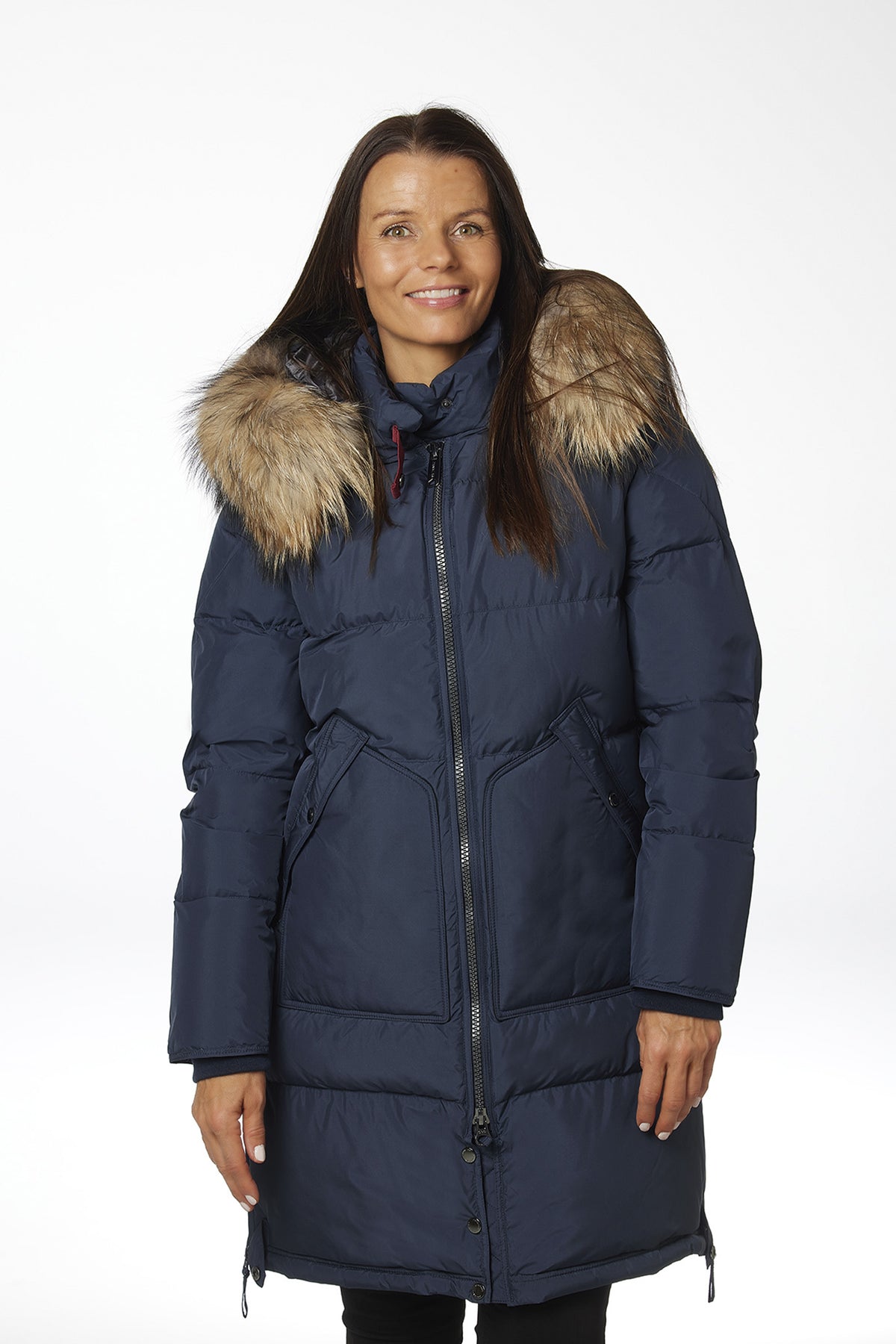 Elita med äkta päls Marinblå - 2010-500R
