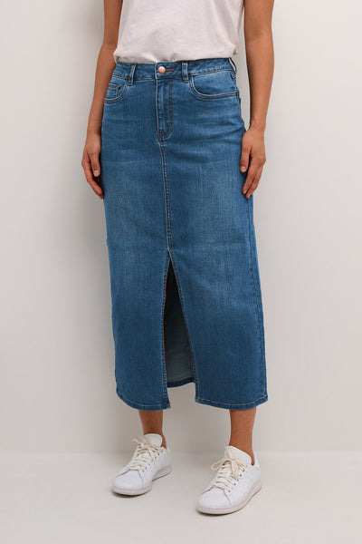 KAsinem HW Denim Skirt Medium Blue Denim - 10508064 Thumbnail