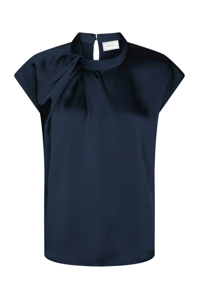 Fleur Drapy Satin Navy - 160990 Thumbnail