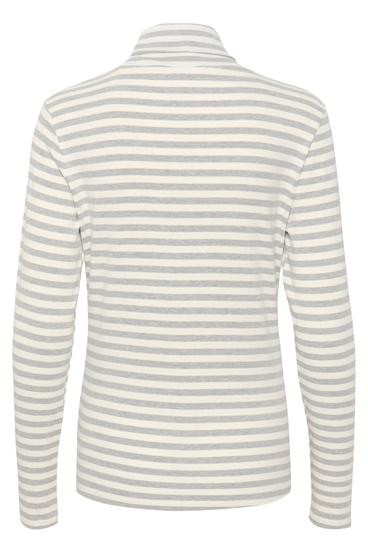 DanaMW Rullkrageblus Gråmelerad M.Off-White Rand - 10704448
