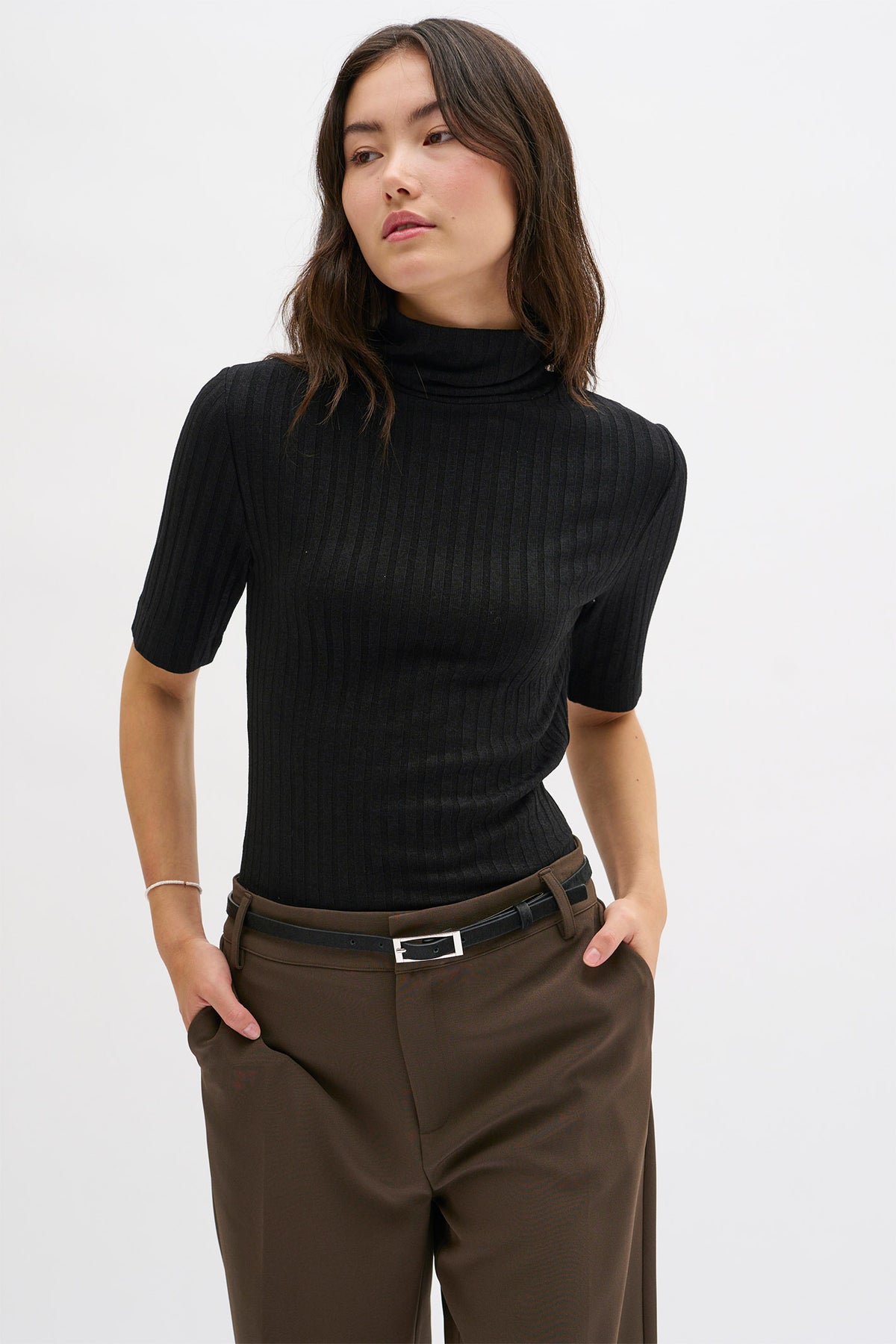 JanniMW Rollneck Blouse Black - 10704466