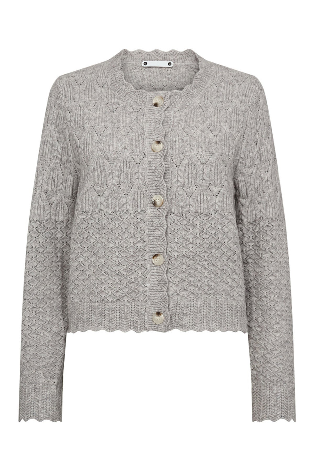 PointelleCC Cardigan 137-Pale Grey - 32130