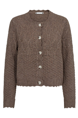 PointelleCC Cardigan 154-Walnut - 32130