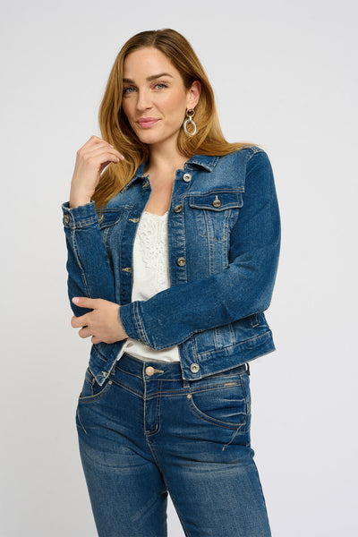 Lisa Denim Jacket Rich Blue Denim - 10650245 Thumbnail