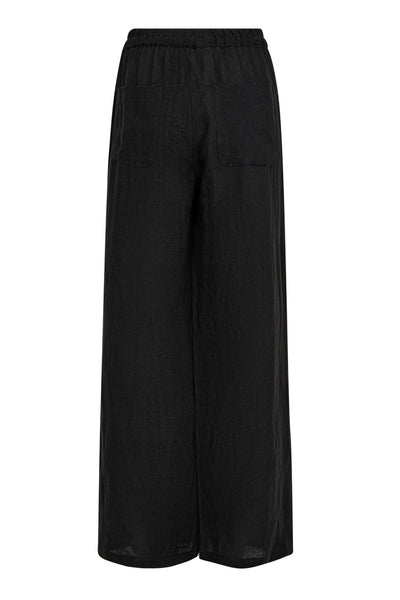 LoiseCC Linen Long Pant 96-Svart Thumbnail